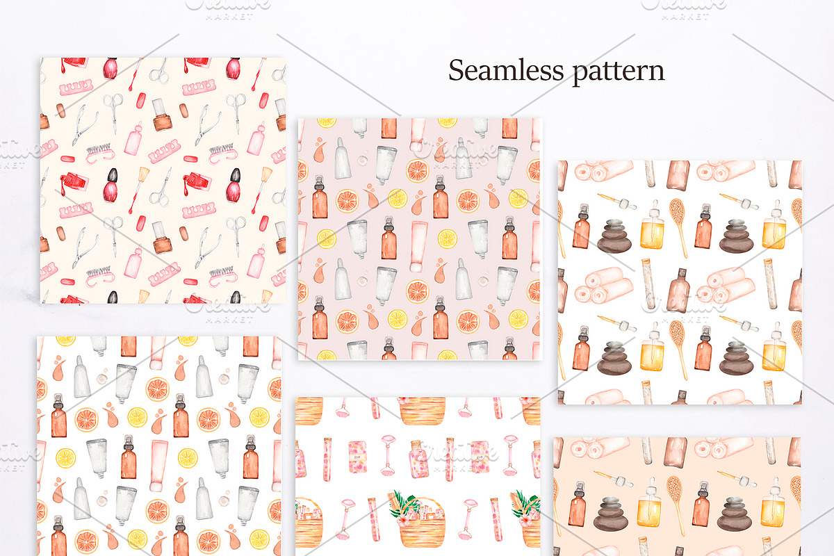 Watercolor Beauty Salon Collection, a Healthcare Illustration by MayaNavits (Photo 8 of 11)