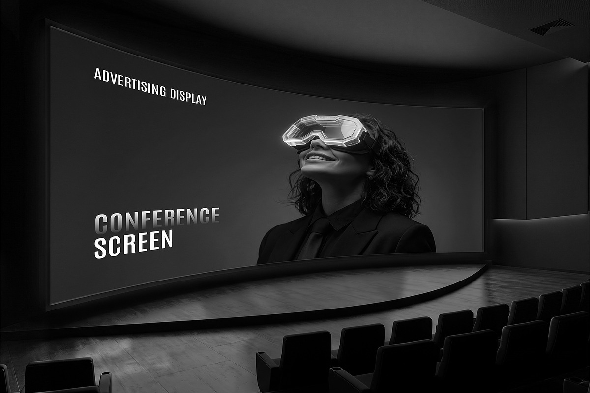 Curved Conference Screen Mockup, an Advertising Mockup by graphypix (Photo 4 of 4)