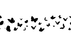 Flying Butterflies Silhouettes