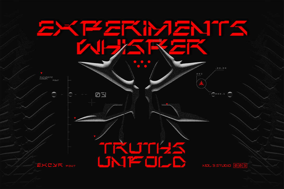 EXCYR | Futuristic Cyber Font, a Sans Serif Font by Nol 3 Studio (Photo 8 of 9)