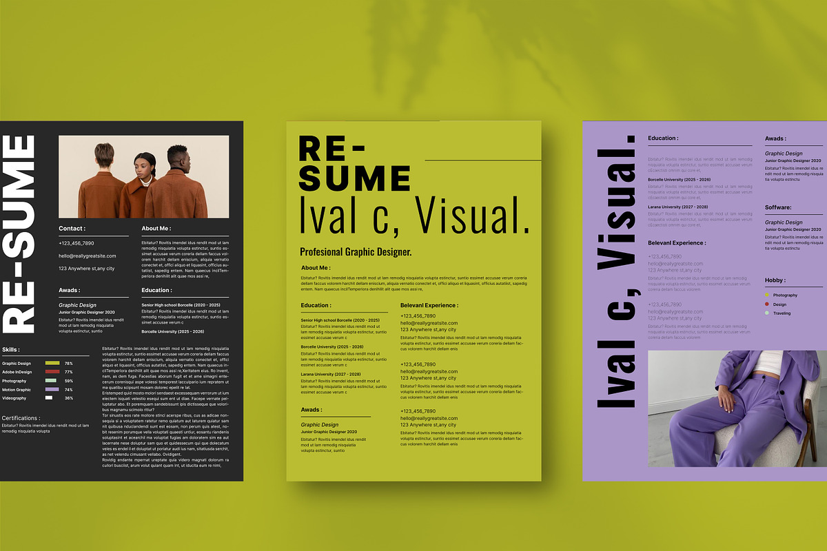 Visual Resume Kit, a Resume Template by Aura Agency (Photo 5 of 7)