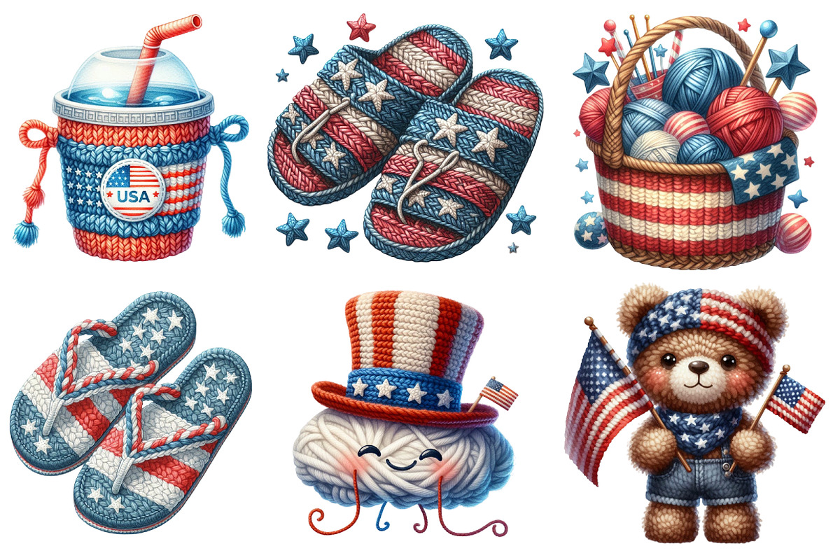 Cute 4th of July Crochet PNG, an Illustration by SinaCreation (Photo 3 of 5)