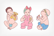 Cute baby, colored & line art set, a Person Illustration by Good Studio (Thumbnail 4 of 6)