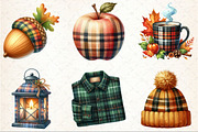 Watercolor Plaid Autumn Clipart, an Illustration by Rose Art (Thumbnail 3 of 7)