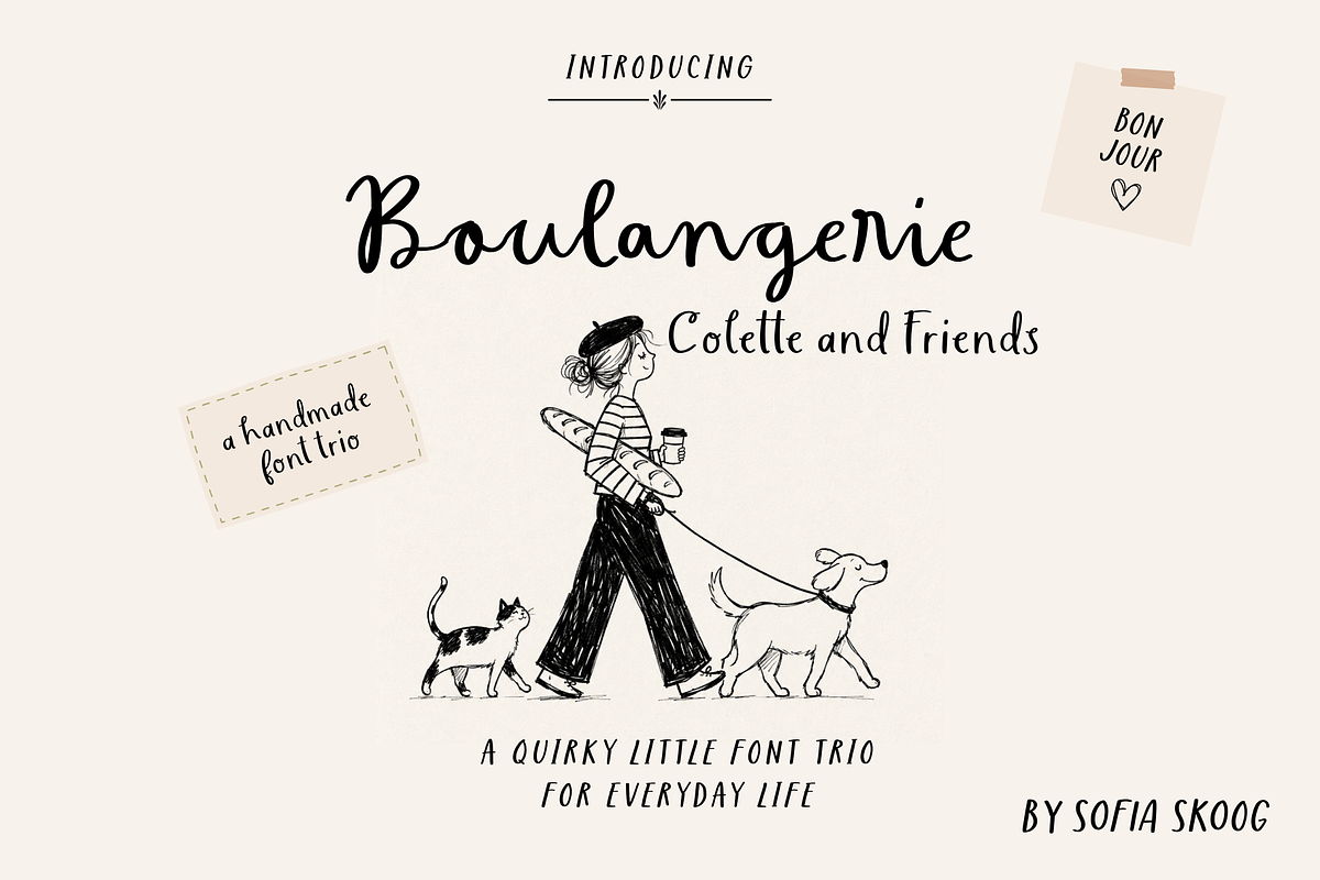 Boulangerie Colette and Friends, a Handwritten Font by Sofia Skoog (Photo 1 of 14)