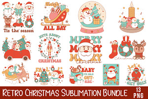 Rettro christmas sublimation, a Seasonal Illustration by Libby Wishes