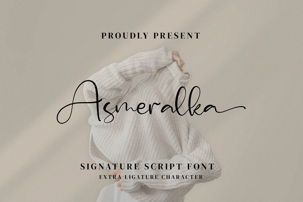 Asmeralka, a Script Font by Integritype Studio (Photo 1 of 14)