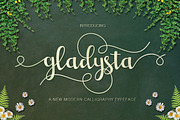 Gladysta Script, a Script Font by vanroem (Thumbnail 1 of 10)
