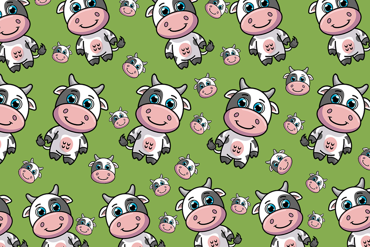cute pattern little cow, a Pattern Graphic by borera studio (Photo 5 of 5)