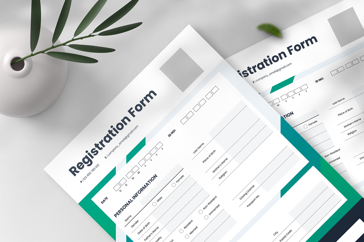 Modern Registration Form, a Flyer Template by SquidPixey (Photo 6 of 6)