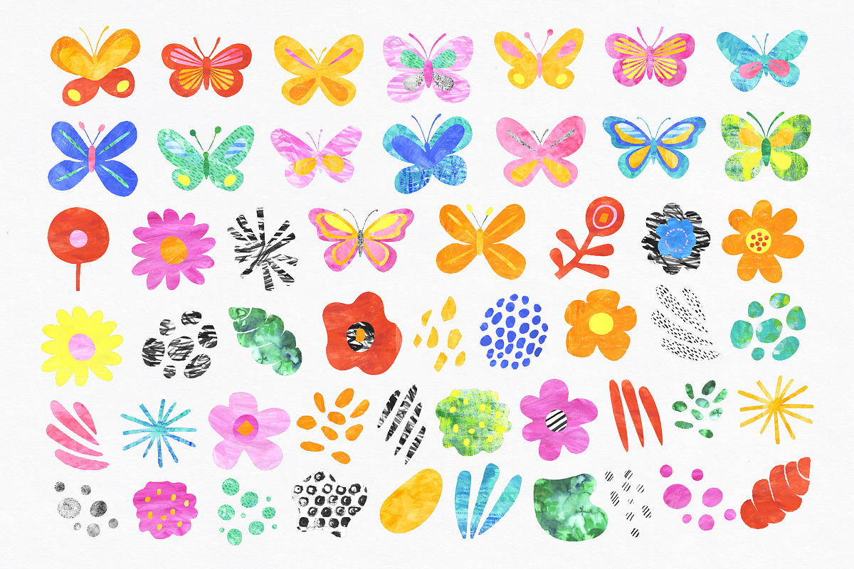 Floral Season Collage Illustrations, an Illustration by LarysaZabrotskaya (Photo 3 of 12)