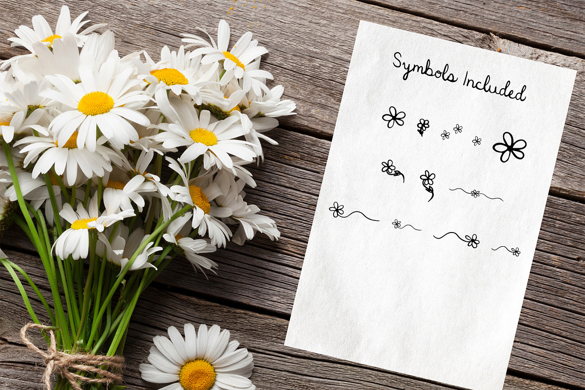 Happy Daisy Handwritten Script Font, a Script Font by Ash Avenue Designs (Photo 7 of 7)