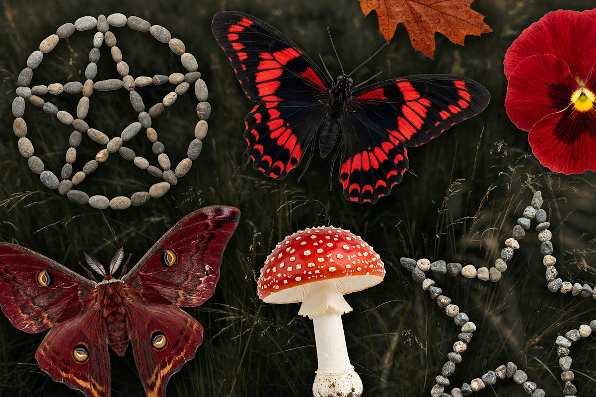 Witch's Magic Garden Collage Kit, an Object Illustration by Vicccky (Photo 2 of 9)