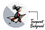Whimsical Girl Clipart, an Illustration by Pixels.Craft (Thumbnail 2 of 6)