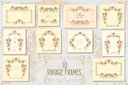 Vintage frames & seamless background, a Decorative Illustration by Astarta (Thumbnail 2 of 4)
