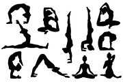 26 Yoga poses. Silhouettes. Part 1, a Healthcare Illustration by tamara.comotomka (Thumbnail 1 of 3)