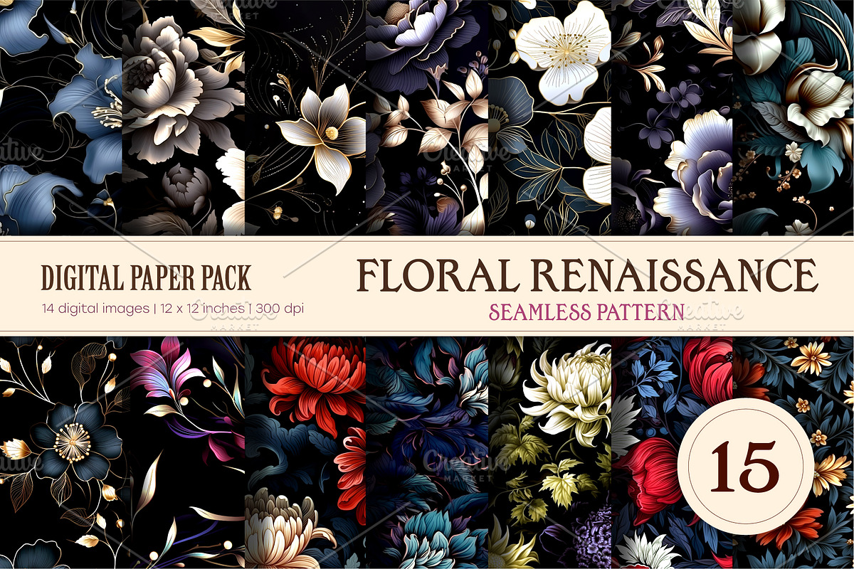 Floral Seamless Patterns 15., a Pattern Graphic by KENO Mascots (Photo 1 of 4)