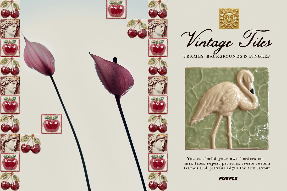 Vintage Tiles: Frames, Backgrounds, an Object Graphic by Purple (Photo 10 of 12)