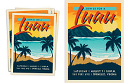 Retro Vintage Luau Party Invite, an Invitation Template by BF Studios (Thumbnail 2 of 2)
