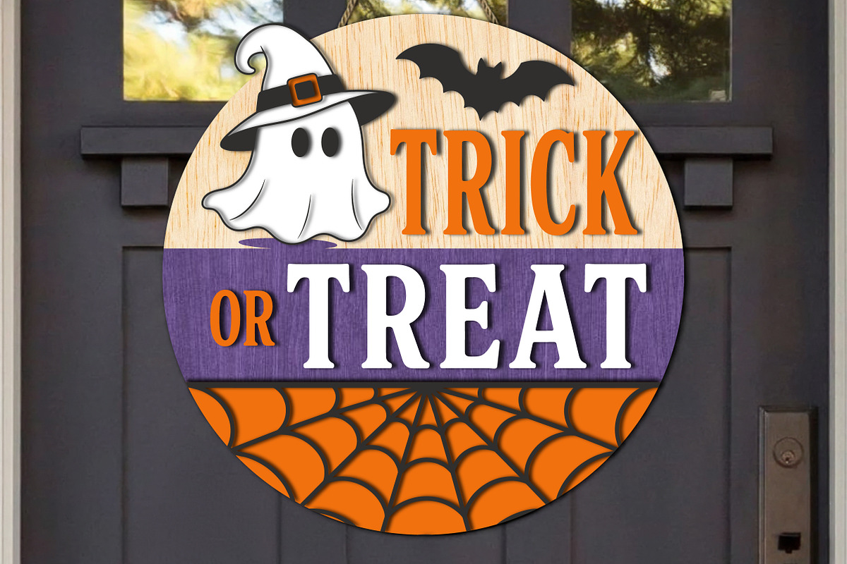 Trick or Treat Halloween Laser Cut, an Object Graphic by OK Design (Photo 2 of 3)