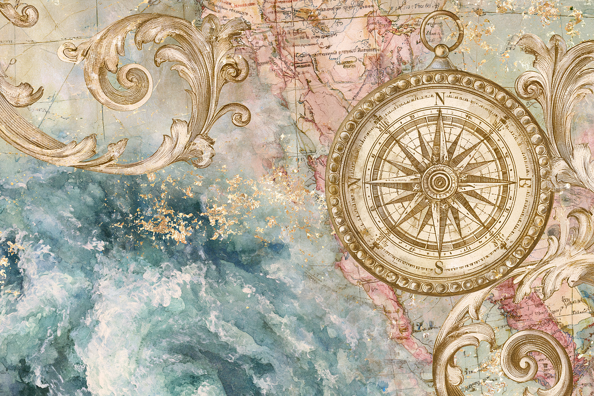 Nautical Maps Junk Journal Paper, a Background Graphic by Printable Treasure (Photo 3 of 4)
