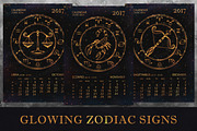 SET / 2017 CALENDAR / golden ZODIACS, an Animal Illustration by Nadin_Lebedeva (Thumbnail 4 of 9)