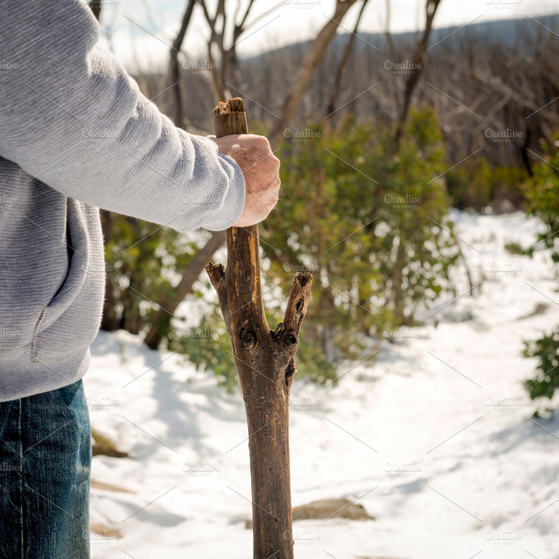 Senior Man With Walking Stick, a Person Photo by THP Creative