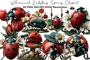 Whimsical Ladybug Spring Clipart, an Illustration by Black Bird Studio (Thumbnail 1 of 5)