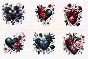 Gothic Floral Heart Clipart, an Illustration by CreationArt (Thumbnail 3 of 4)