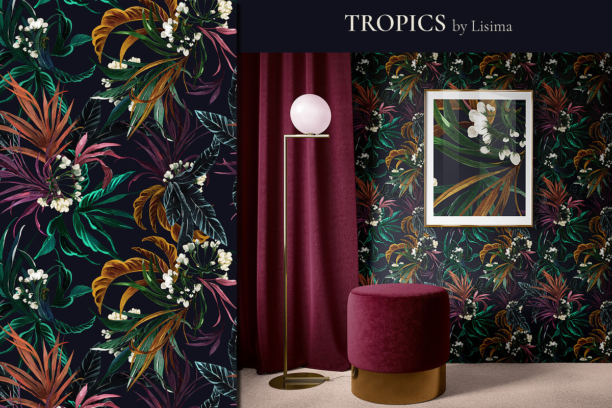 Tropics - seamless tropical pattern, a Pattern Graphic by Lisima (Photo 2 of 10)
