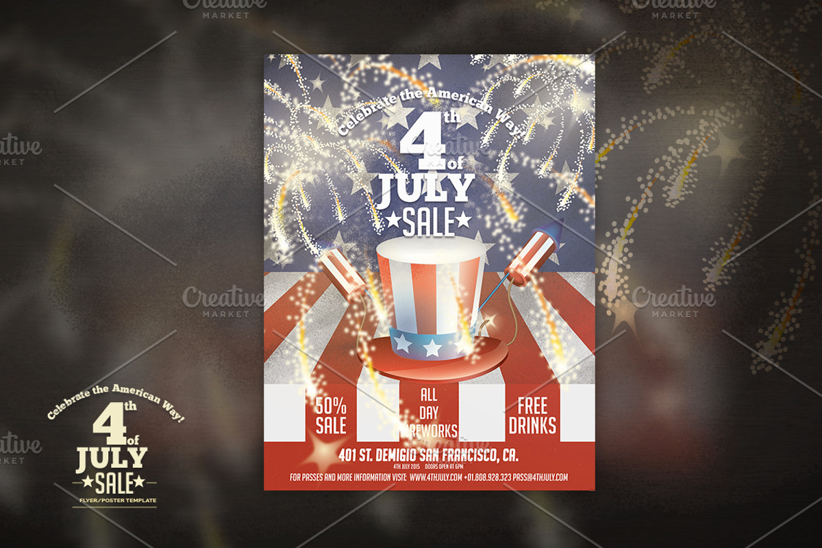 4th JULY USA Poster/Flyer Template, a Flyer Template by IB (Photo 2 of 4)