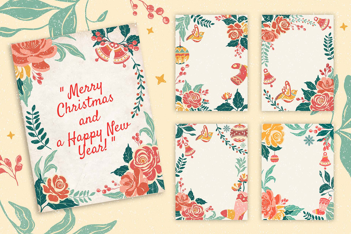 Retro Christmas Joy Assets, a Decorative Illustration by Papatongartist (Photo 7 of 9)
