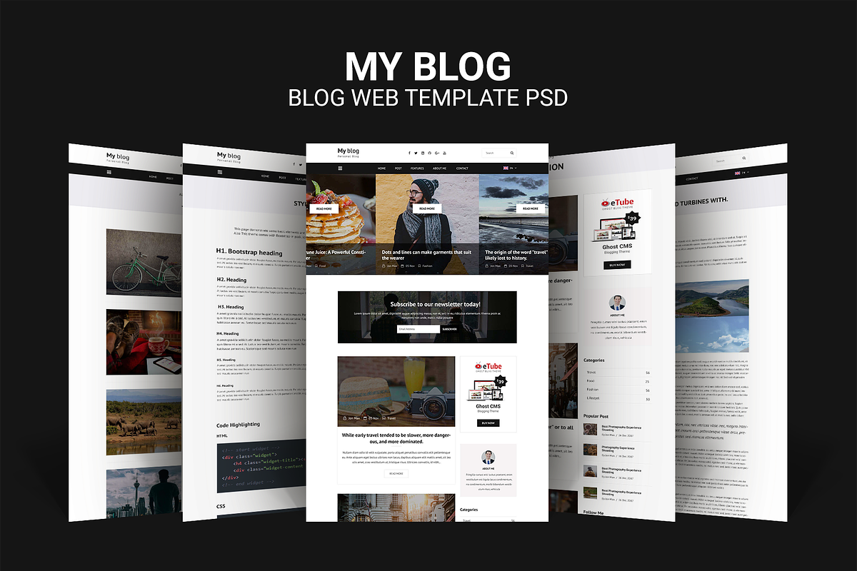My Blog - Web Template PSD, a Templates & Theme by Themeix (Photo 1 of 5)