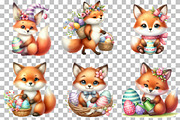 Cute Easter fox Clipart, an Illustration by DreamCafeArt (Thumbnail 3 of 5)
