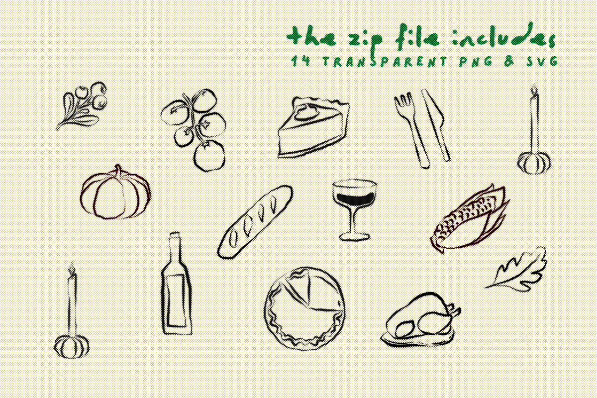 Hand Drawn Thanksgiving Doodles, a Seasonal Illustration by CraftingOnSunday (Photo 2 of 4)