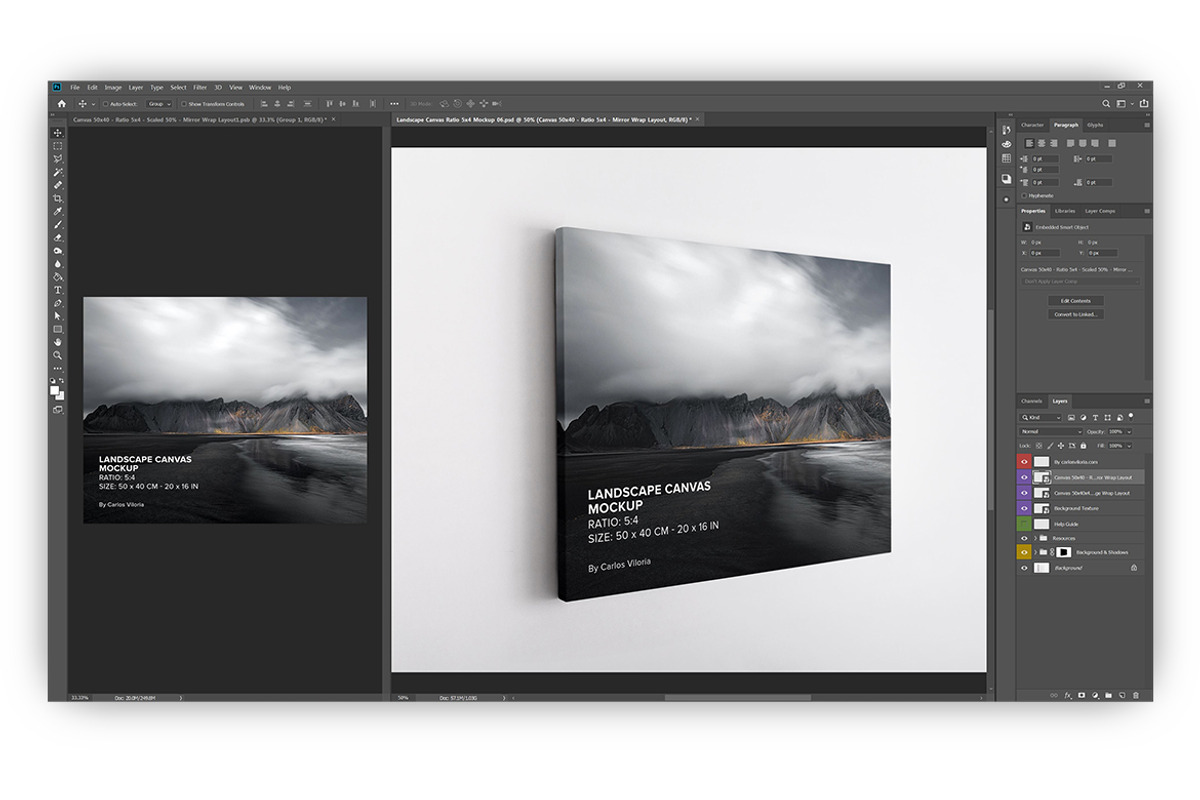 Canvas Ratio 5x4 Mockups Set, a Print Template by Mockups by Carlos Viloria (Photo 2 of 11)