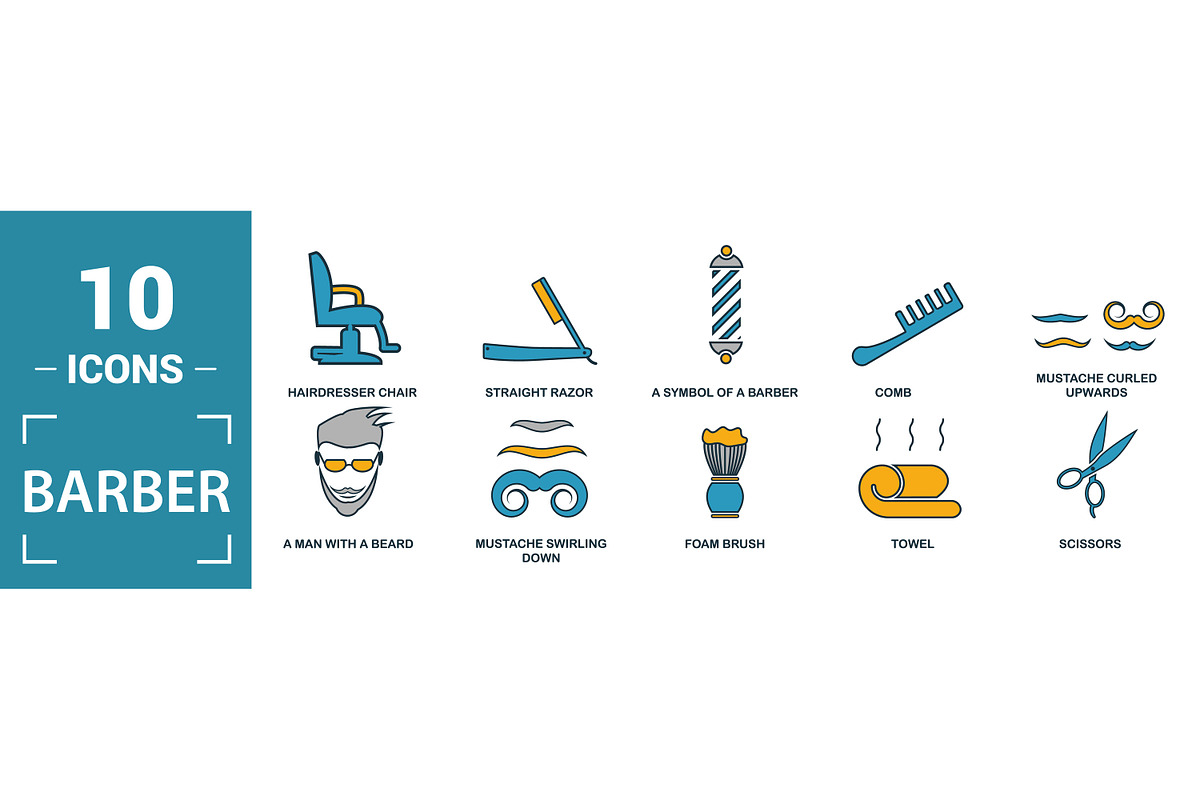 Barber Two Color Icon Set, an Object Graphic by Aimagenarium@gmail.com (Photo 2 of 3)