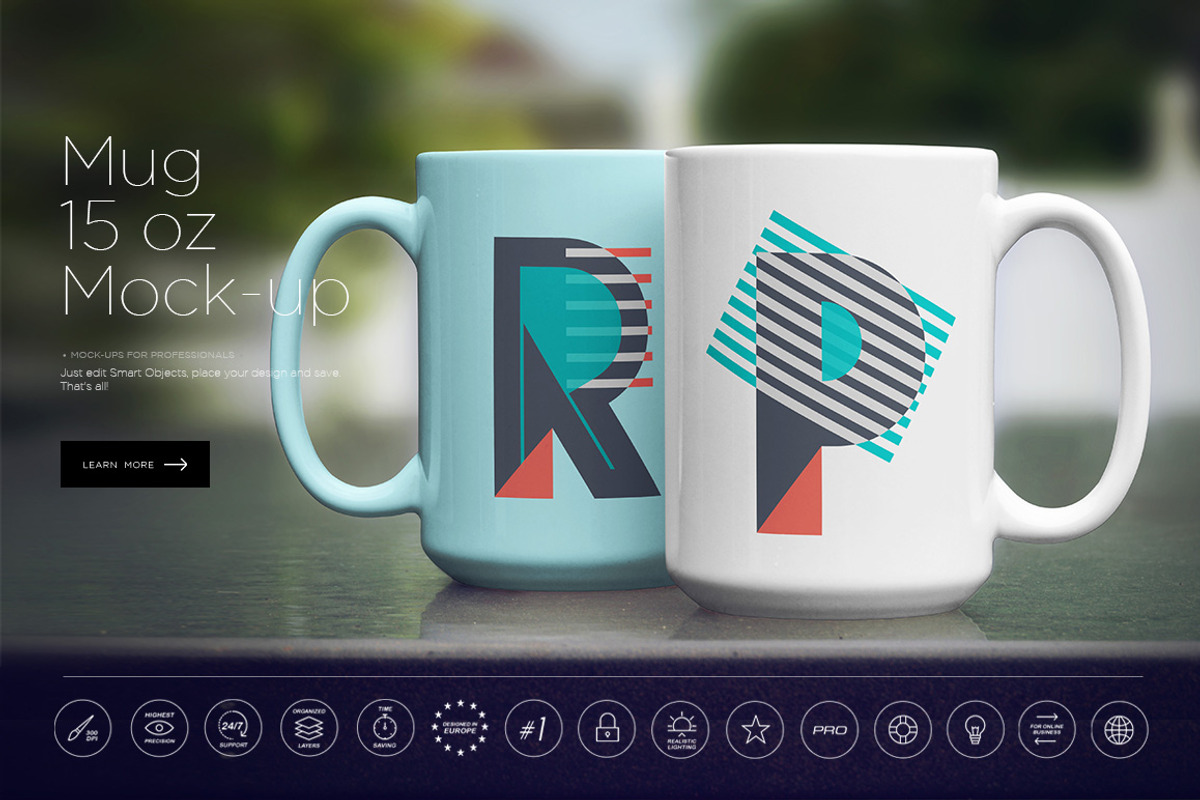 Mug 15 oz Mockup, a Cups & Container Mockup by Denny's Mock-ups (Photo 1 of 12)