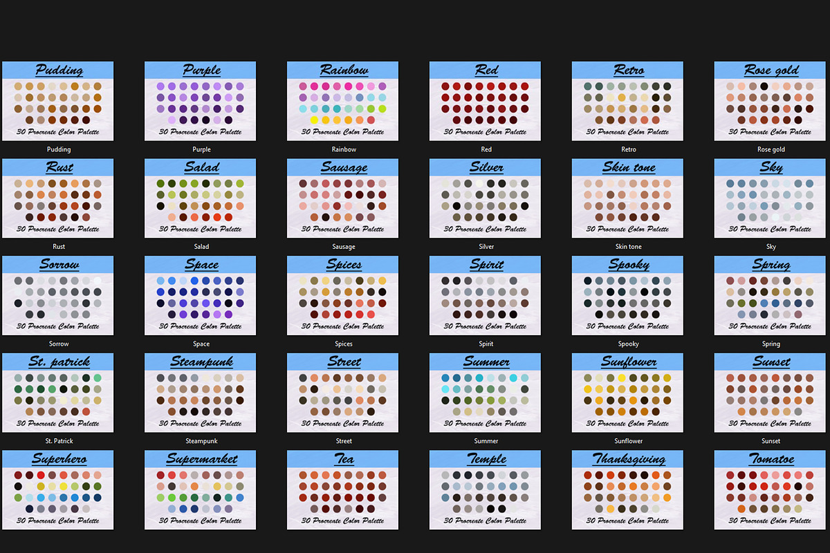 Procreate color palette collection, a Palette Add-On by TiveCreate (Photo 7 of 8)