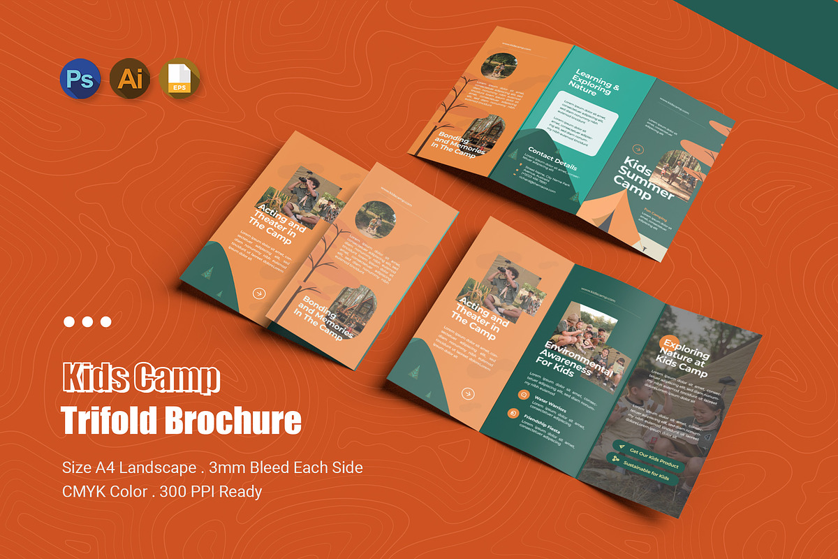 Kids Camp Trifold Brochure, a Brochure Template by Esensifiksi.studio
