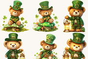St. Patrick Teddy Bear Clipart, a Seasonal Illustration by BusyDaydesign (Thumbnail 4 of 8)