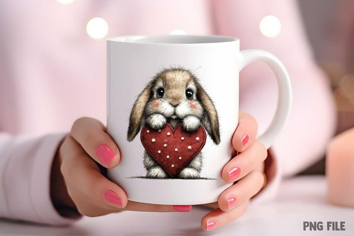 Funny Valentine Bunny Clipart, an Illustration by Craft Nest (Photo 8 of 10)