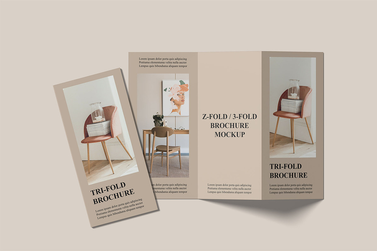 A4 Trifold Brochure Mockups | Z-Fold, an Advertising Mockup by Compositing Studio (Photo 12 of 20)