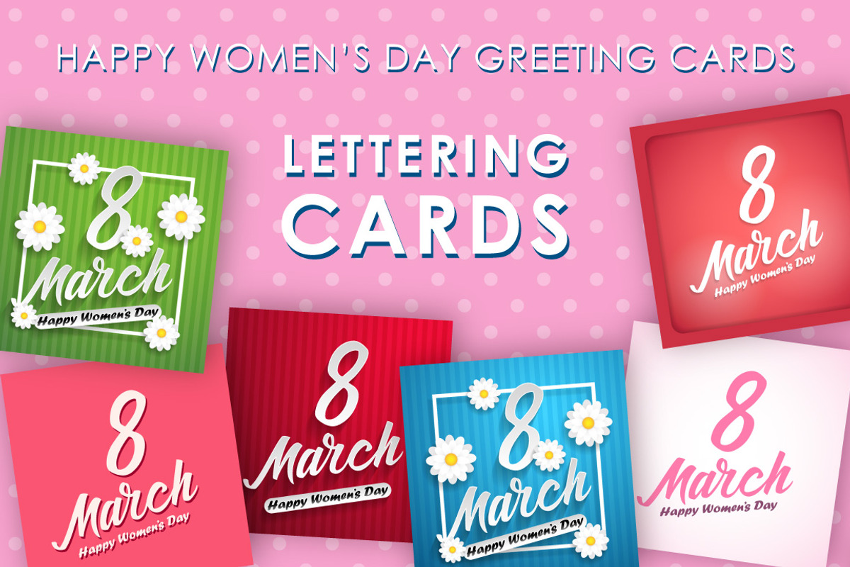 Women's day lettering cards, a Card Template by Greeek