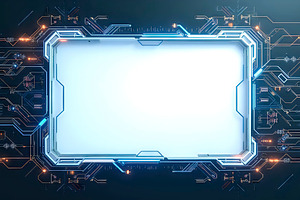 Modern Tech Border Frame With Copy S, a Photo by LOGOCREATIVE