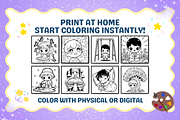 Chibi Printable Coloring Pages, a Person Illustration by ikarifq shop (Thumbnail 5 of 7)