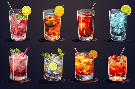 Cocktails set. Alcoholic drinks, moj, a Photo by Iftikhar Alam