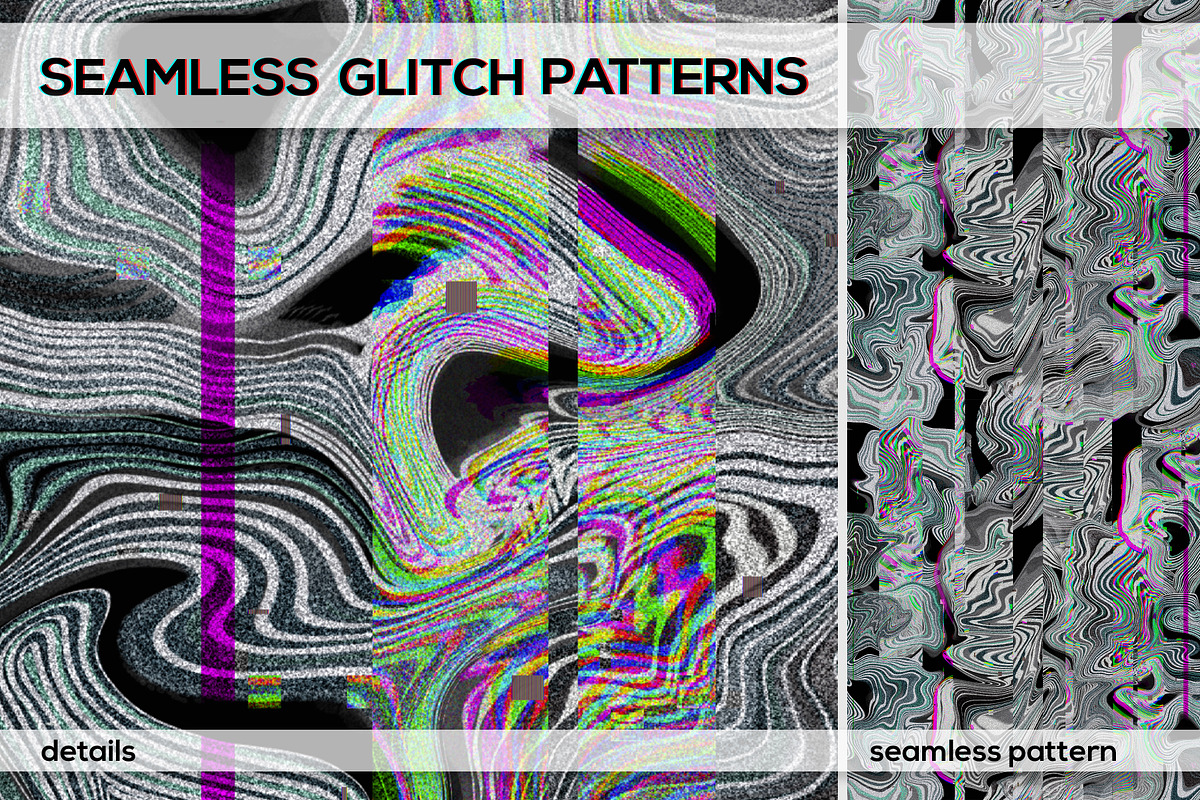 SEAMLESS GLITCH PATTERNS, a Pattern Graphic by ANAKOTO (Photo 12 of 25)