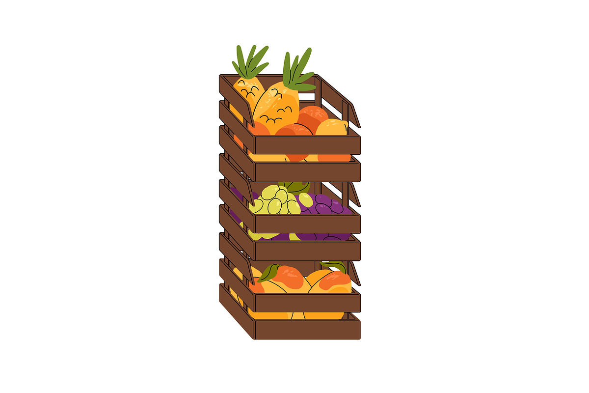 Fruit & vegetables boxes set, banner, a Food Illustration by PaperTrident (Photo 9 of 13)