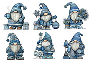 Christmas Blue Gnomes Clipart, an Illustration by Dream Creation (Thumbnail 4 of 7)